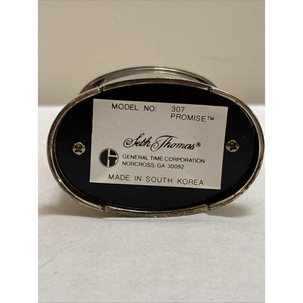 Seth Thomas Brass Quartz Black Gold Alarm Desk Clock Promise 307 Vintage Tested